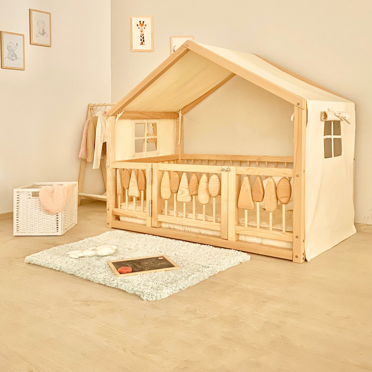 100 Cotton Tent Cover For Woodland House Montessori Bed Simre Kids