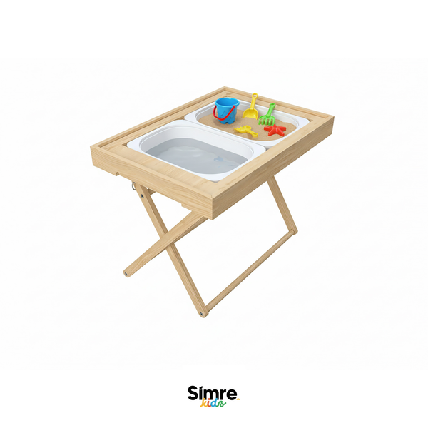 Montessori sensory table for toddlers – wooden kids activity table for sand, water and sensory play