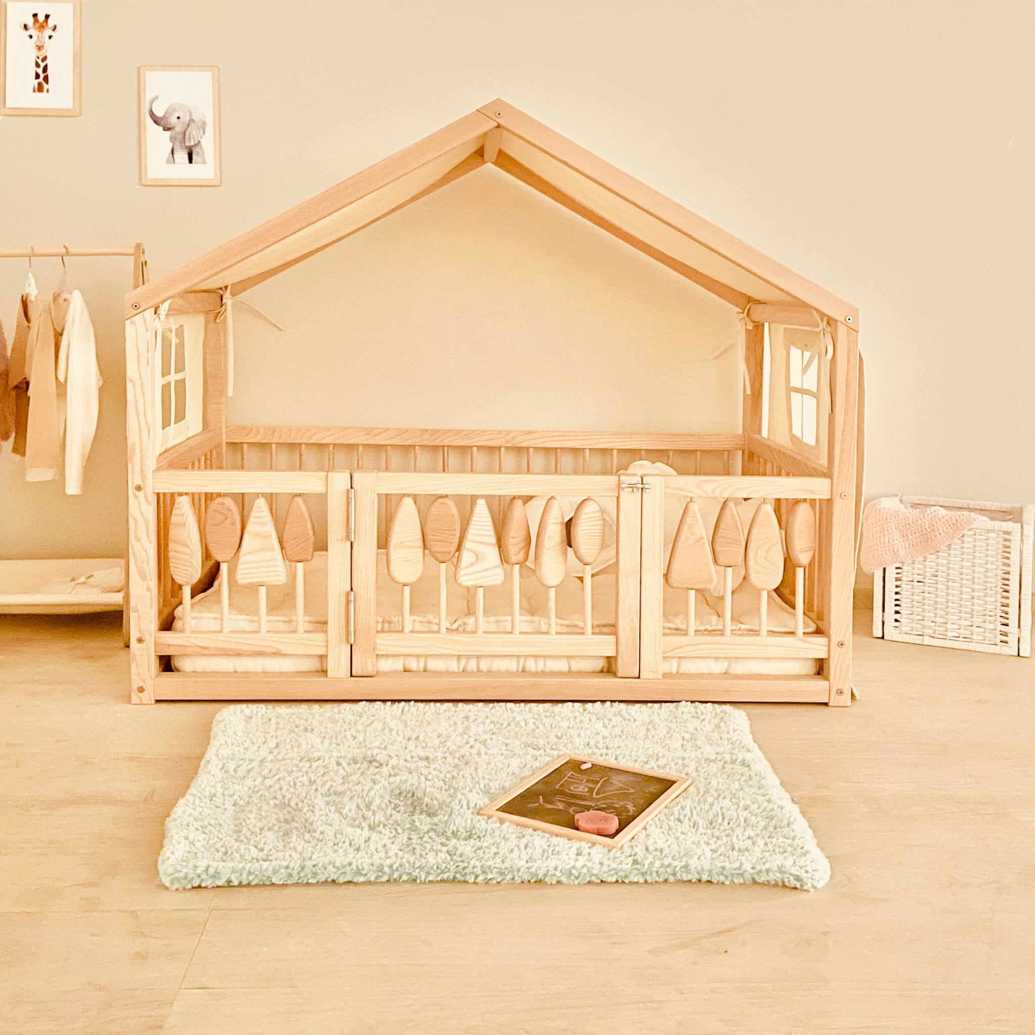 bed tent covers 100% Cotton Tent Cover For Woodland House Montessori Bed – Simre Kids