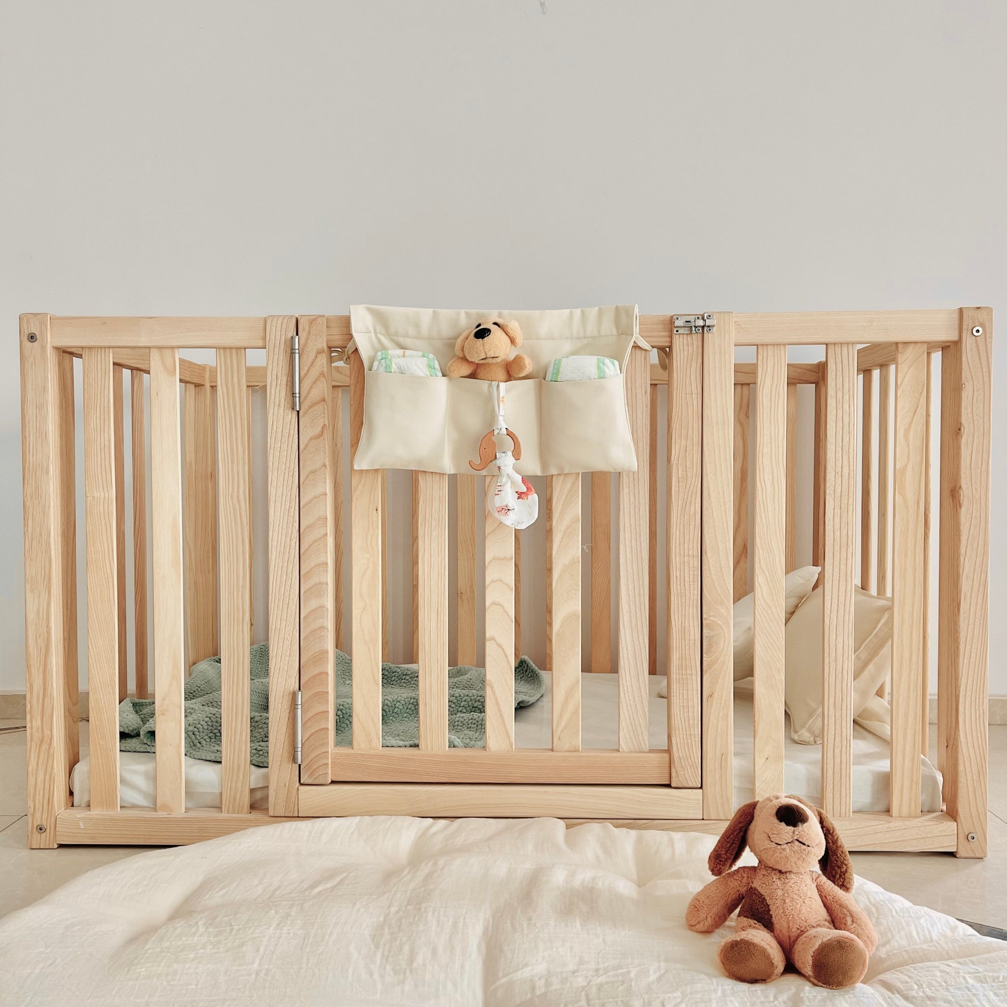 Toddler Floor Bed with Extra High Railings